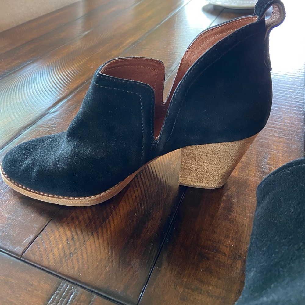 Jeffrey Campbell black suede booties.